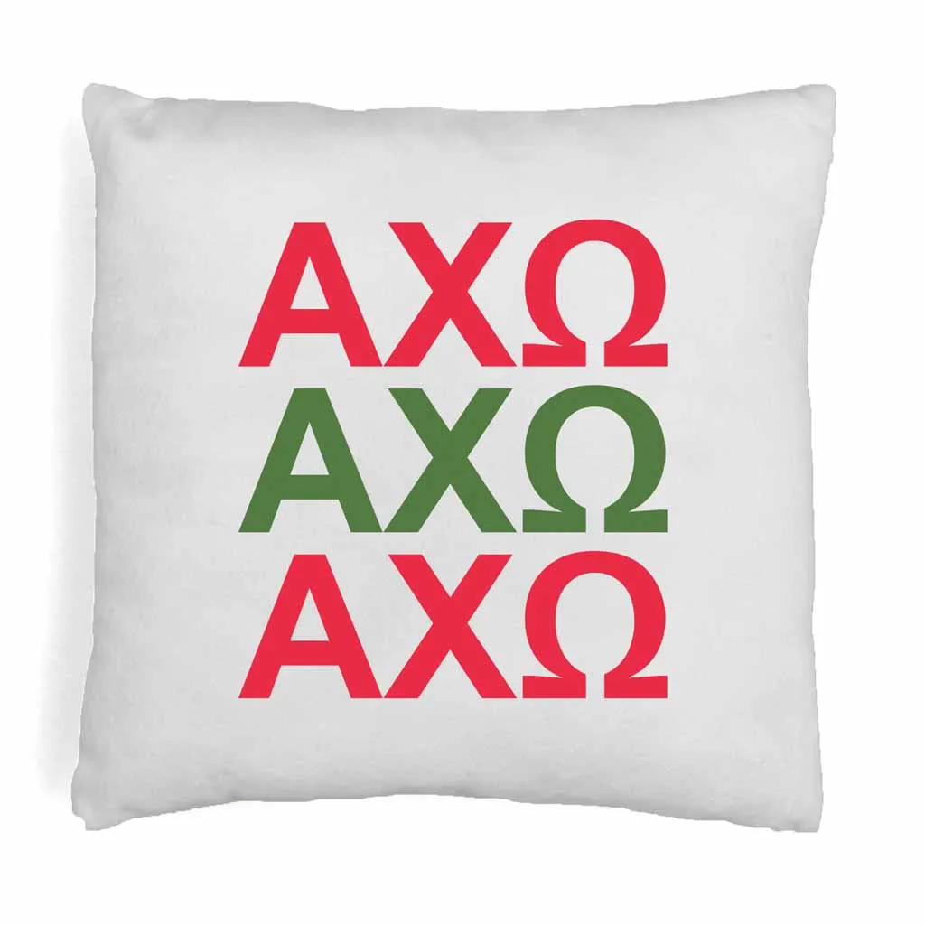 Alpha Chi Omega Throw Pillow Cover with Greek Letters