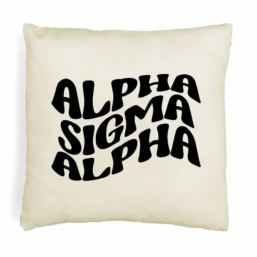 Alpha Sigma Alpha Greek Mod Design on a Sorority Throw Pillow Cover for Dorm Room or Apartment Decor