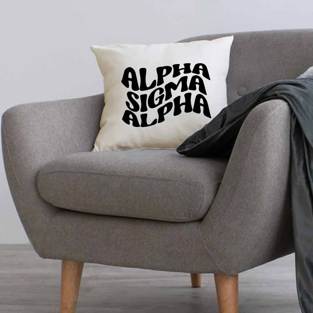 Alpha Sigma Alpha Greek Mod Design on a Sorority Throw Pillow Cover for Dorm Room or Apartment Decor