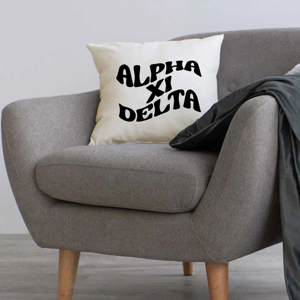 Alpha Xi Delta Greek Mod Design on a Sorority Throw Pillow Cover for Dorm Room or Apartment Decor