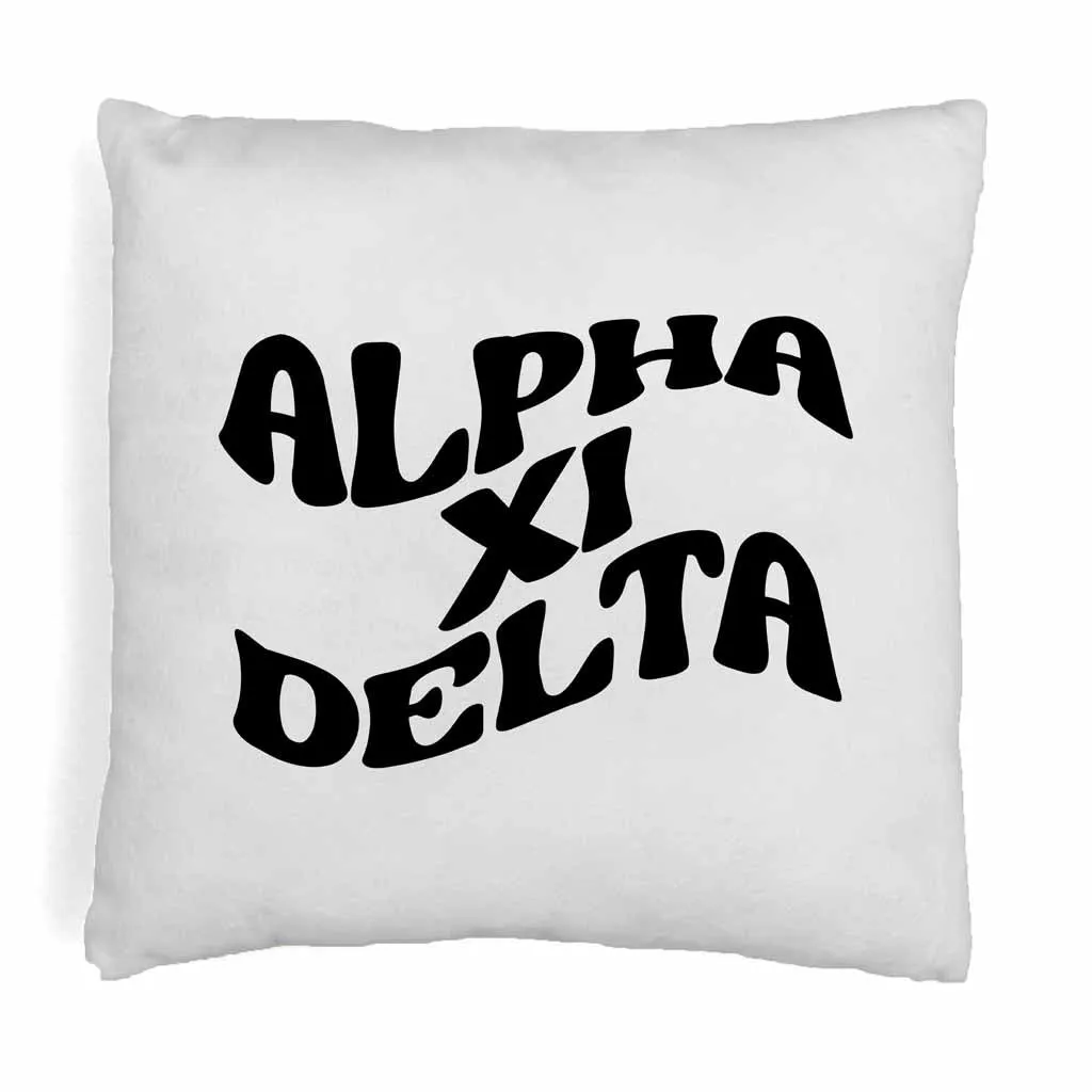 Alpha Xi Delta Greek Mod Design on a Sorority Throw Pillow Cover for Dorm Room or Apartment Decor