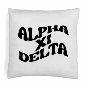 Alpha Xi Delta Greek Mod Design on a Sorority Throw Pillow Cover for Dorm Room or Apartment Decor