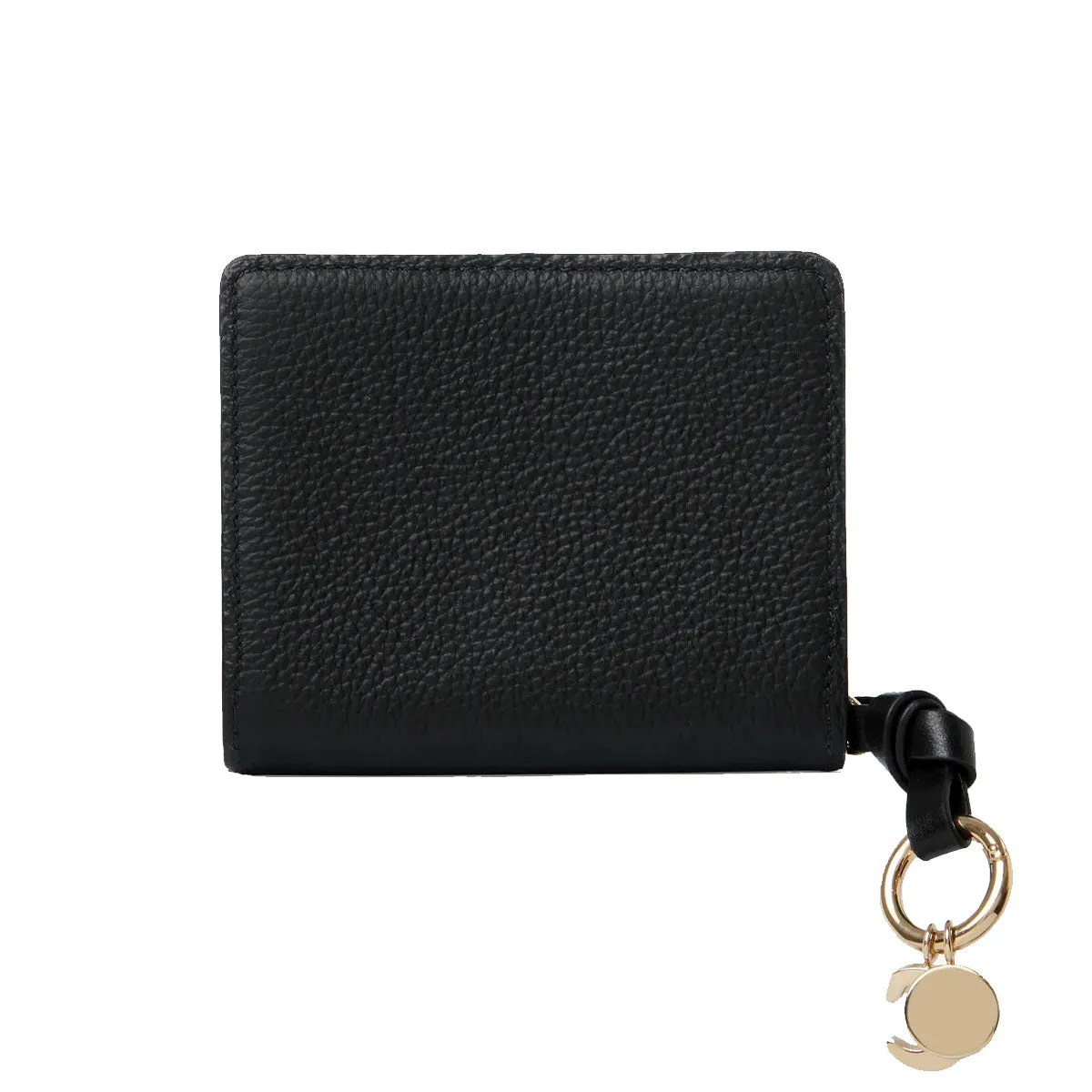 Alphabet Compact Zip Wallet, Black