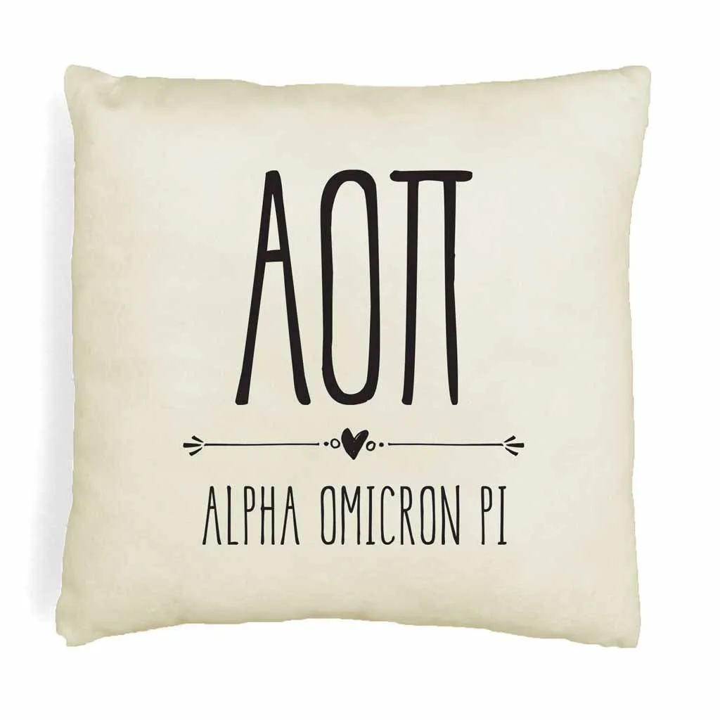 AOP Greek Boho Sorority Throw Pillow Cover for Dorm or Apartment