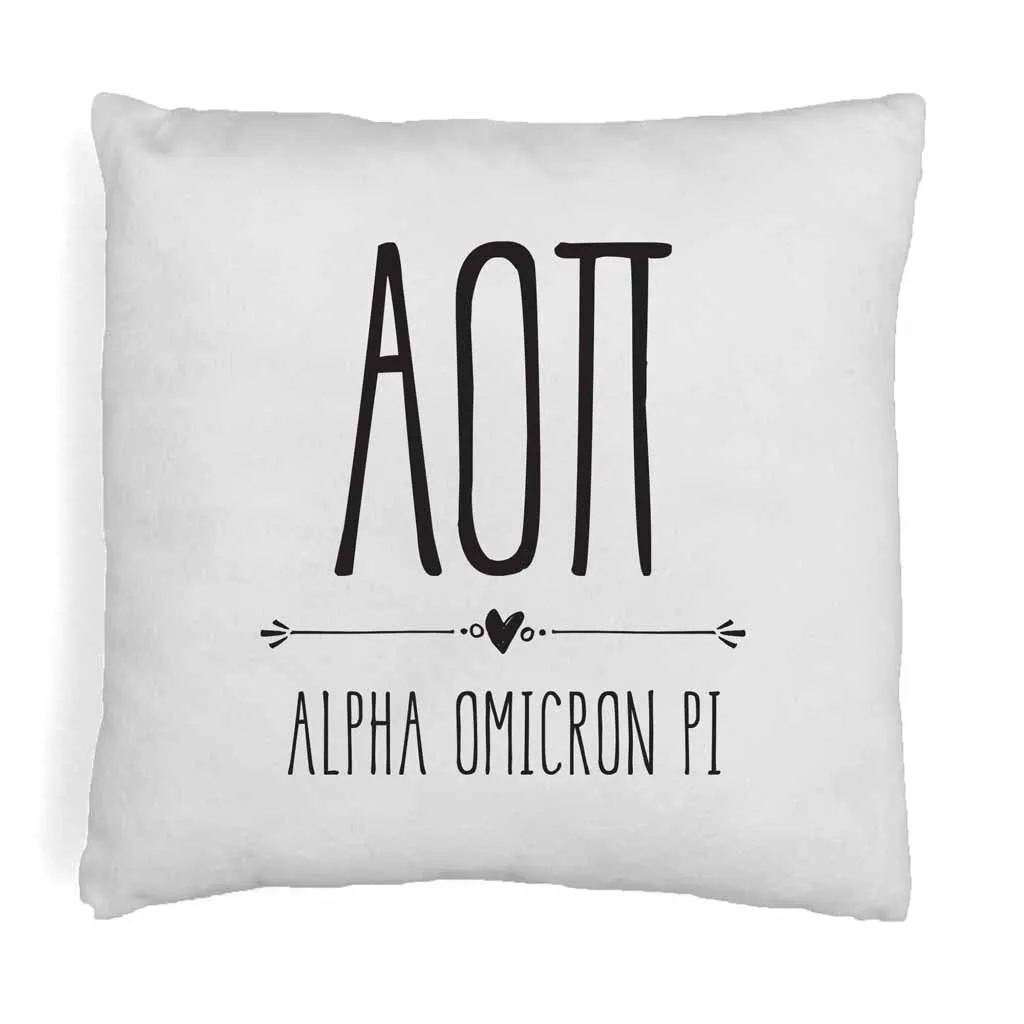 AOP Greek Boho Sorority Throw Pillow Cover for Dorm or Apartment