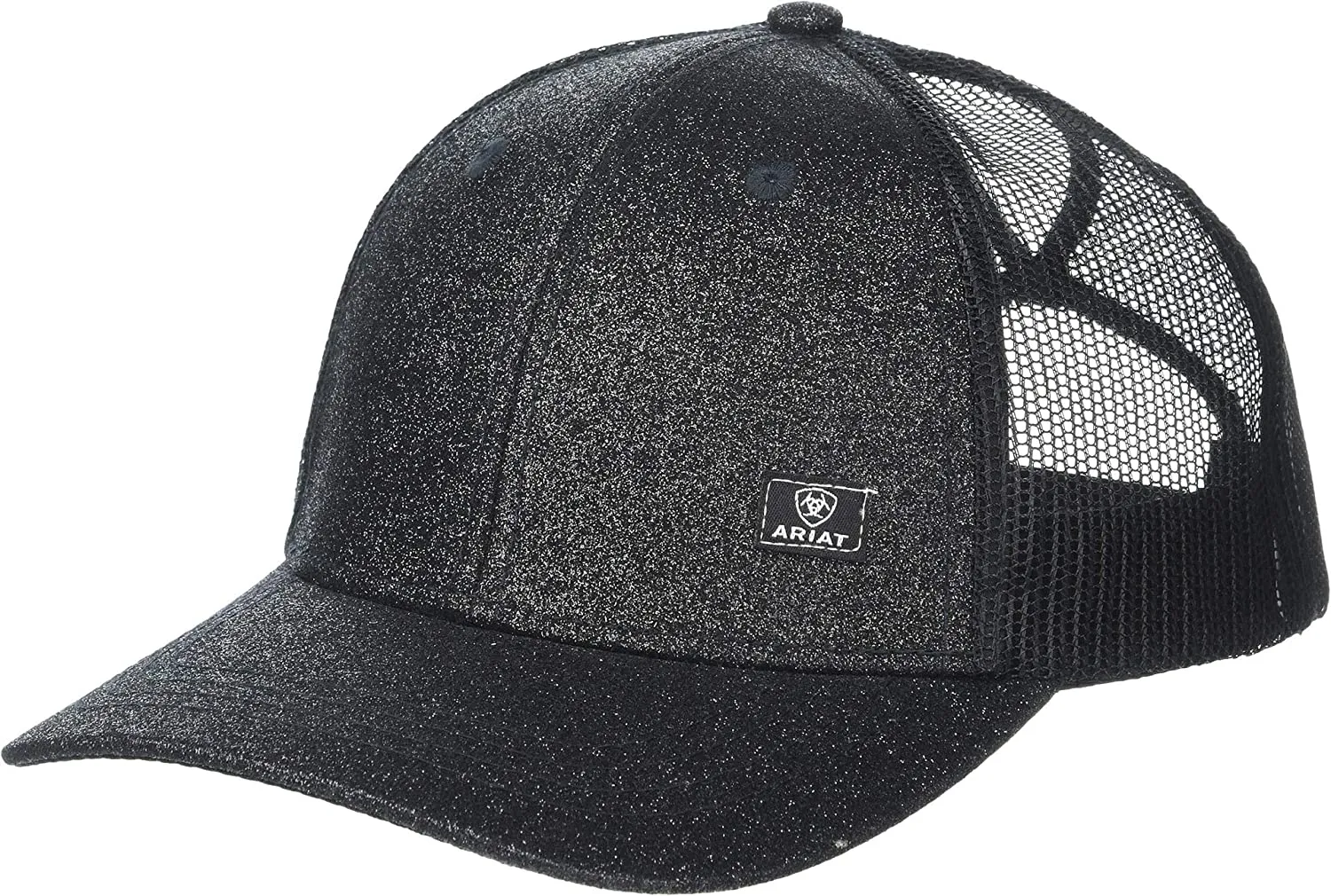 Ariat Womens High Pony Cap- Black Glitter