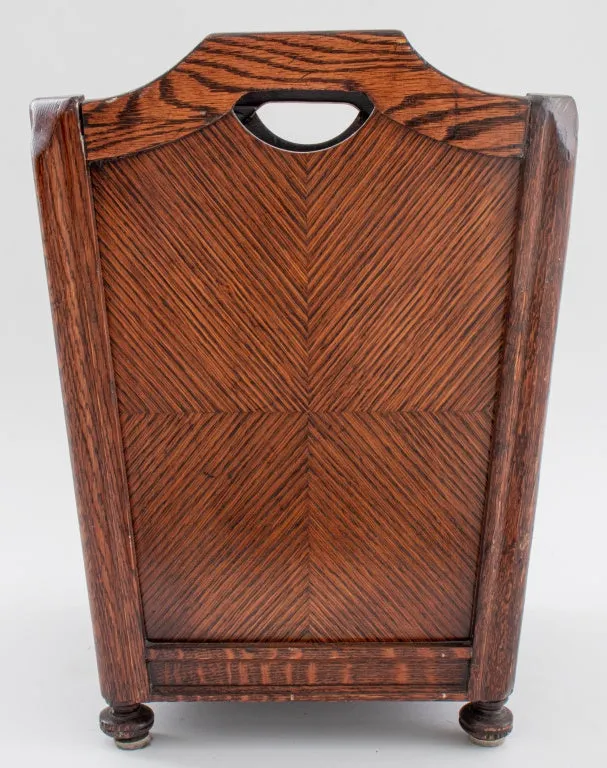 Art Deco Parquetry Oak Wastepaper Basket