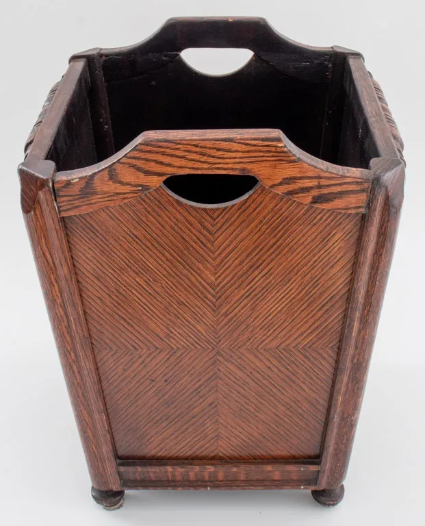 Art Deco Parquetry Oak Wastepaper Basket