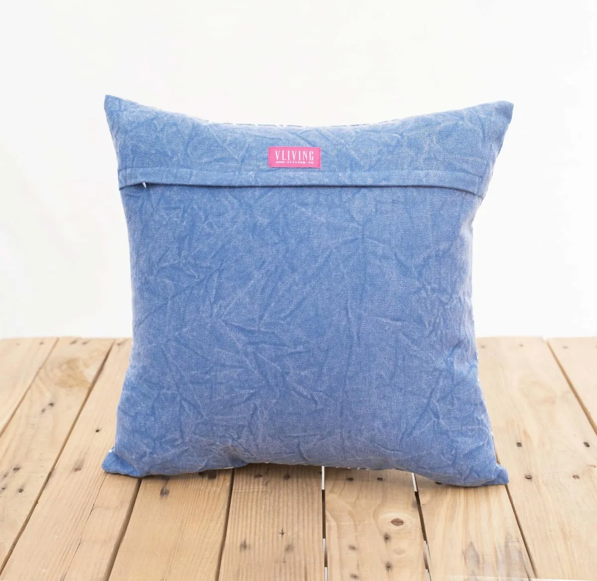 Aztec pattern pillow cover, blue colour, embroidery, geometrical, cotton pillow cover,16"X16"