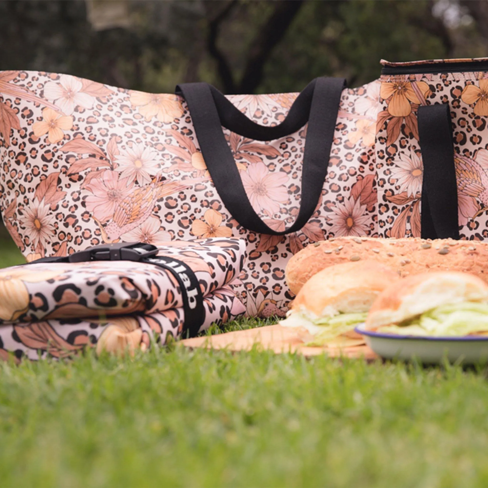 Beach Bag - Leopard Floral