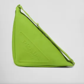 CANVAS TRIANGLE SHOULDER BAG LARGE - FERN GREEN