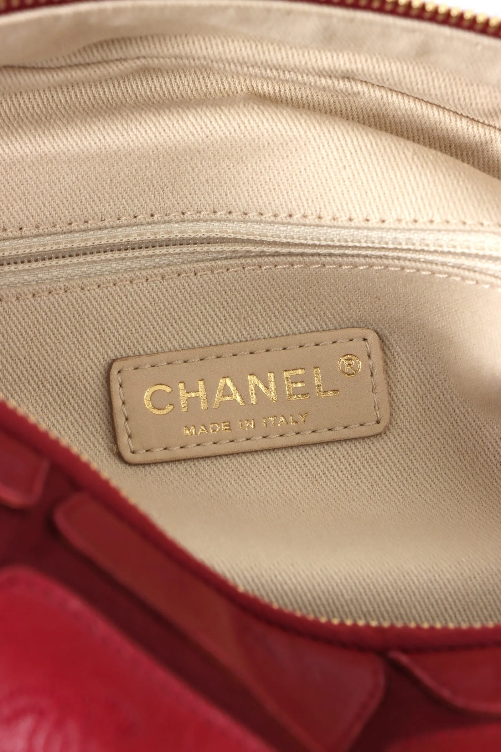 CHANEL 'Scales' Red Leather Camera Bag Italy Made