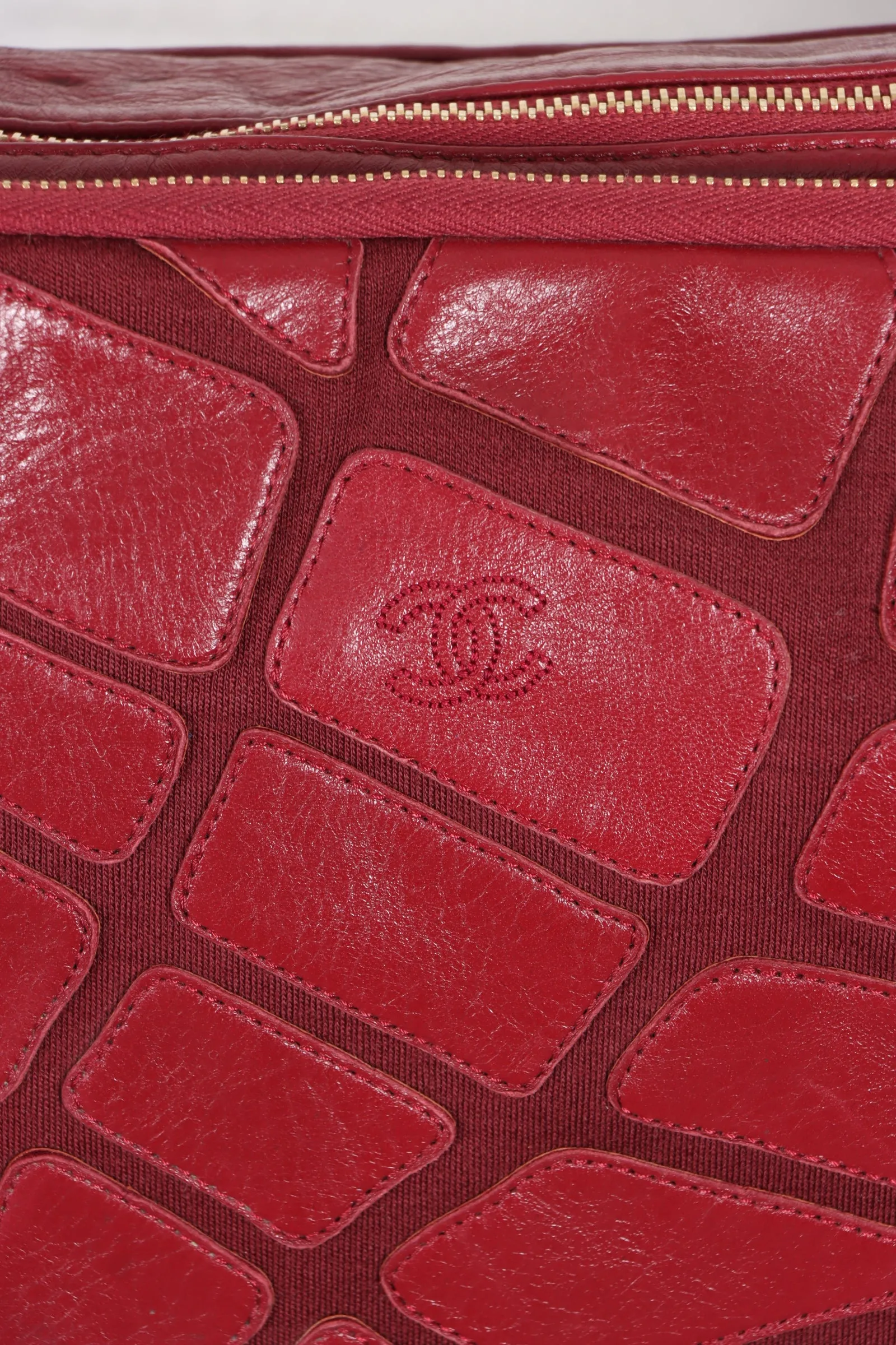 CHANEL 'Scales' Red Leather Camera Bag Italy Made