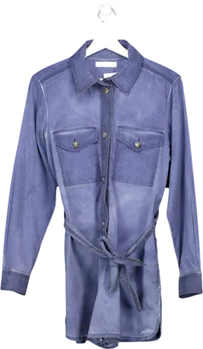 CHLOE Blue  Chambray Denim Belted Playsuit Fr38 UK 10