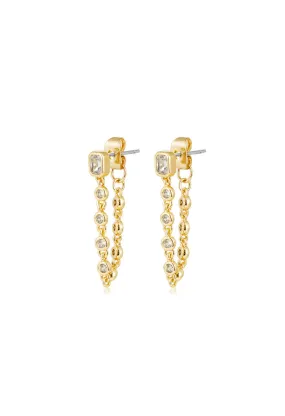 Chloe Chain Studs-Gold