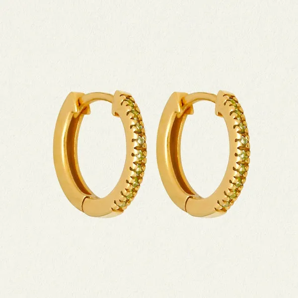 Chloe Peridot Huggie Earrings - Gold