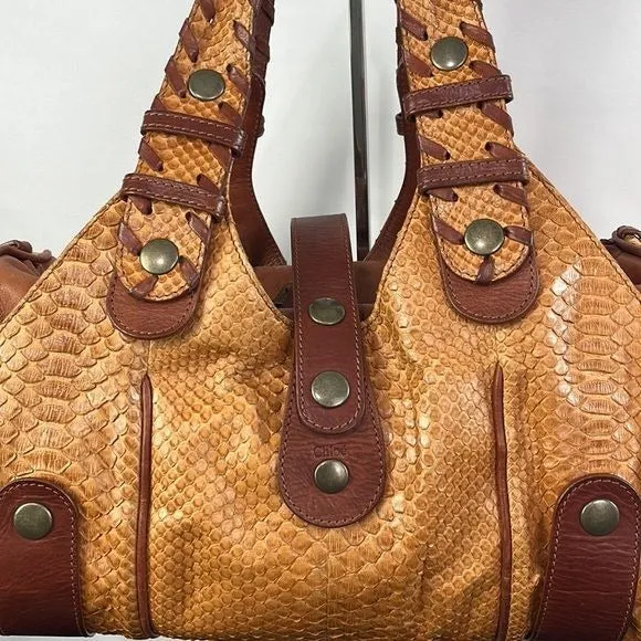 Chloe Silverado Brown Snake Bag