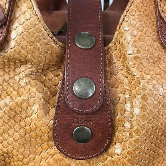 Chloe Silverado Brown Snake Bag