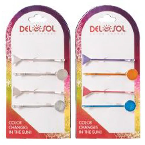 Color Changing Hair Pins - Triangle and Circles Set of 4