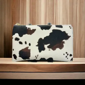 Cow 3 Compartment Crossbody/Wristlet