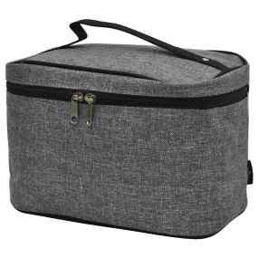 Crosshatch Gray NGIL Large Top Handle Cosmetic Case