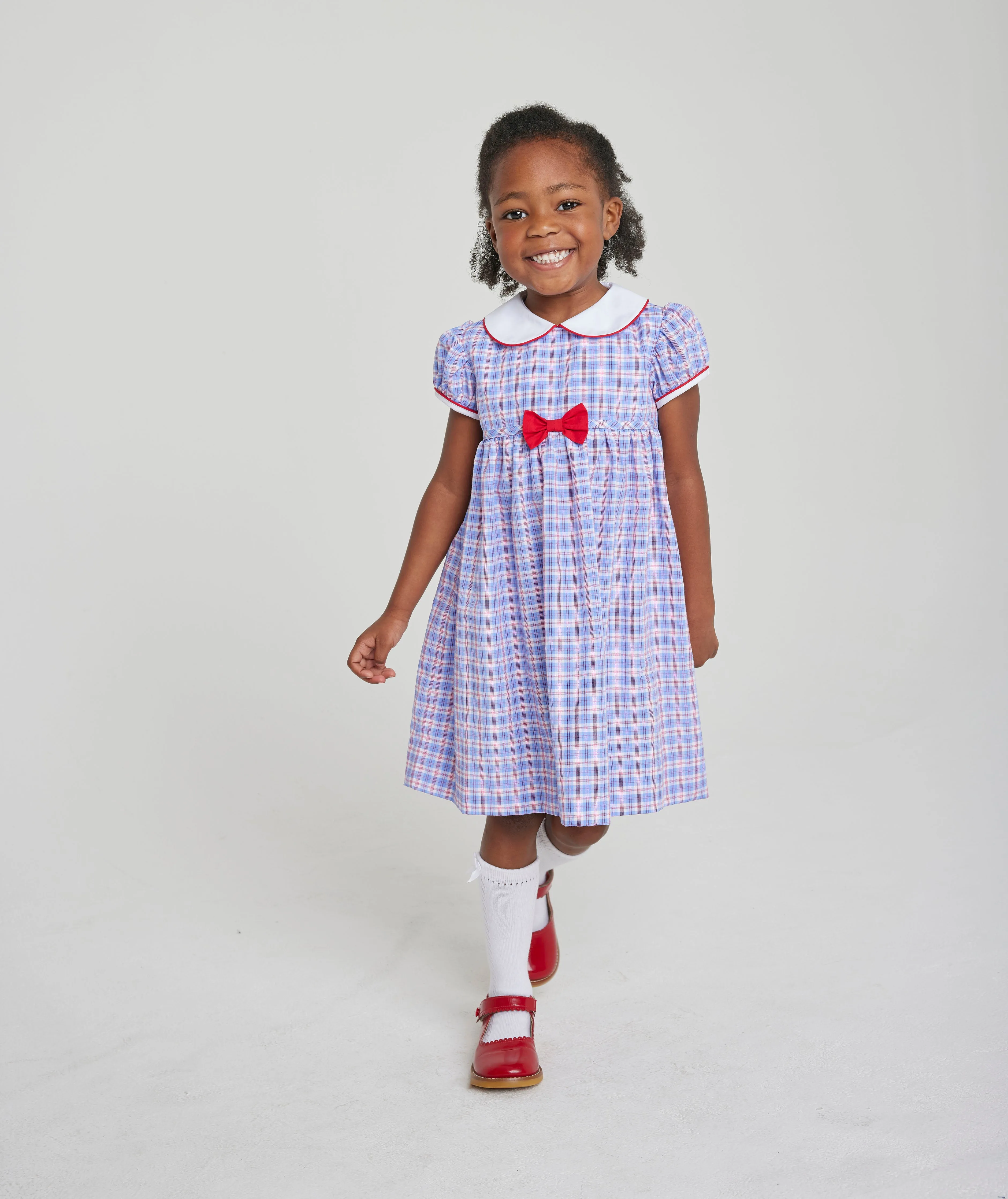 Davant Bow Dress - Paddington Plaid