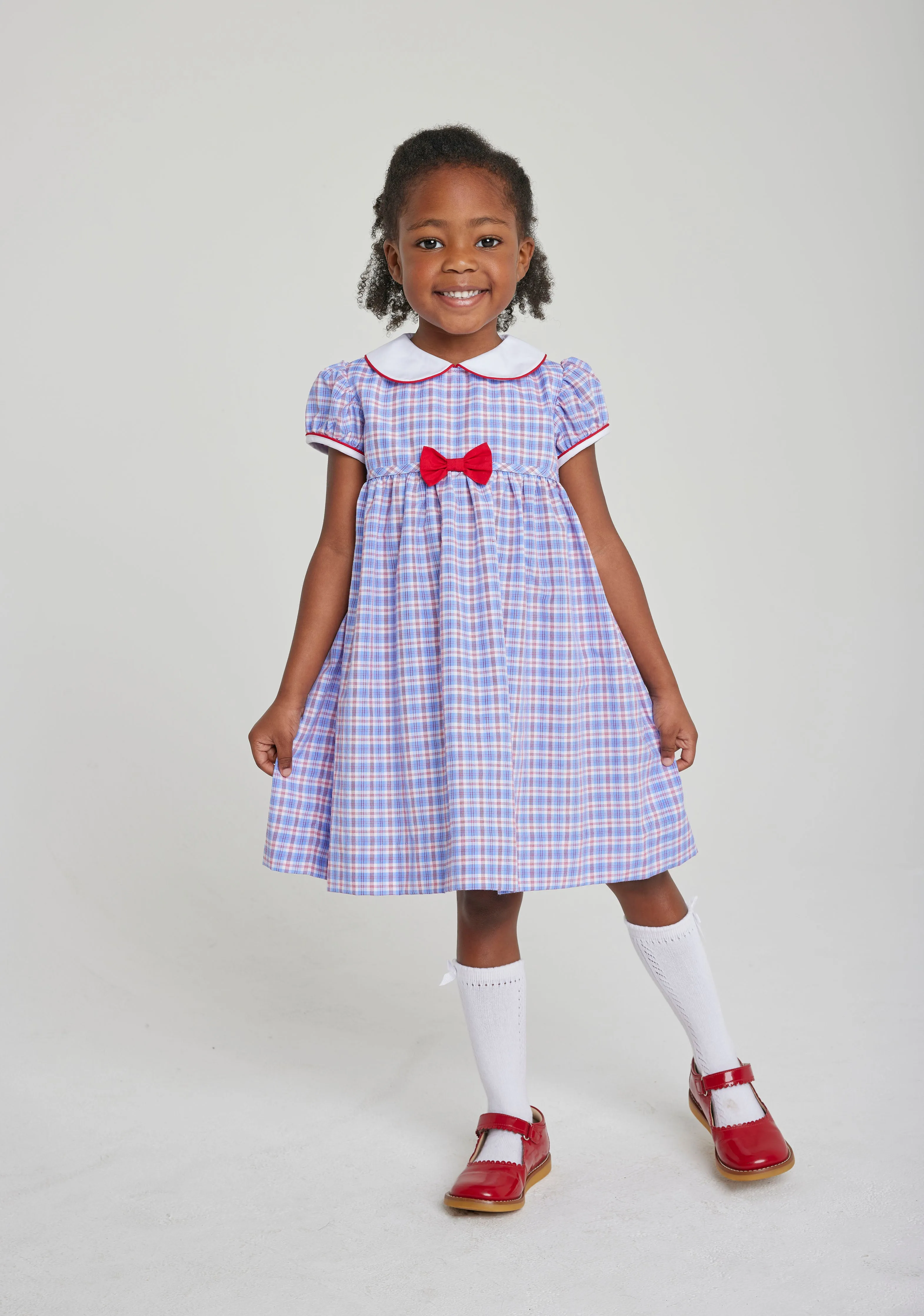 Davant Bow Dress - Paddington Plaid