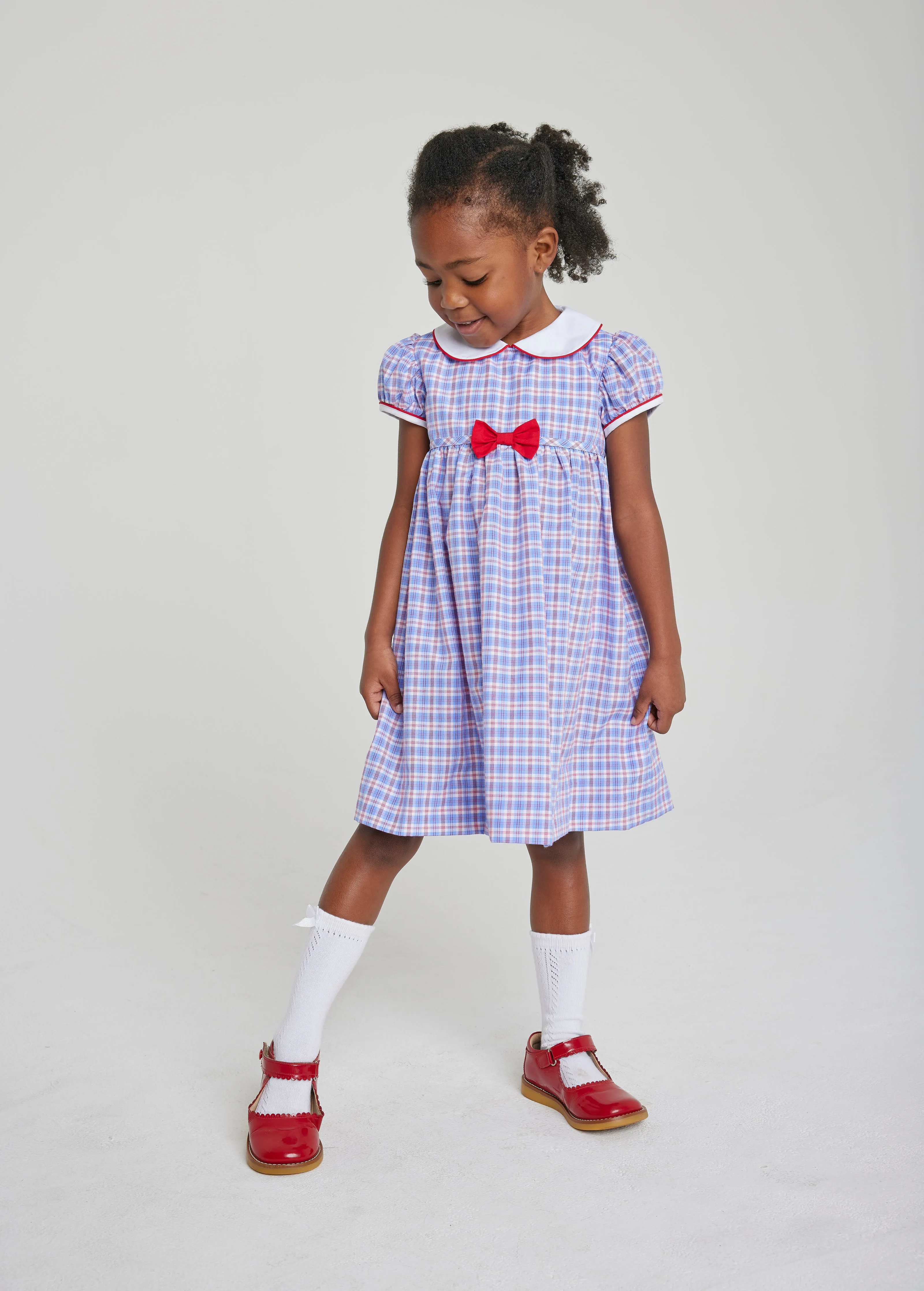 Davant Bow Dress - Paddington Plaid