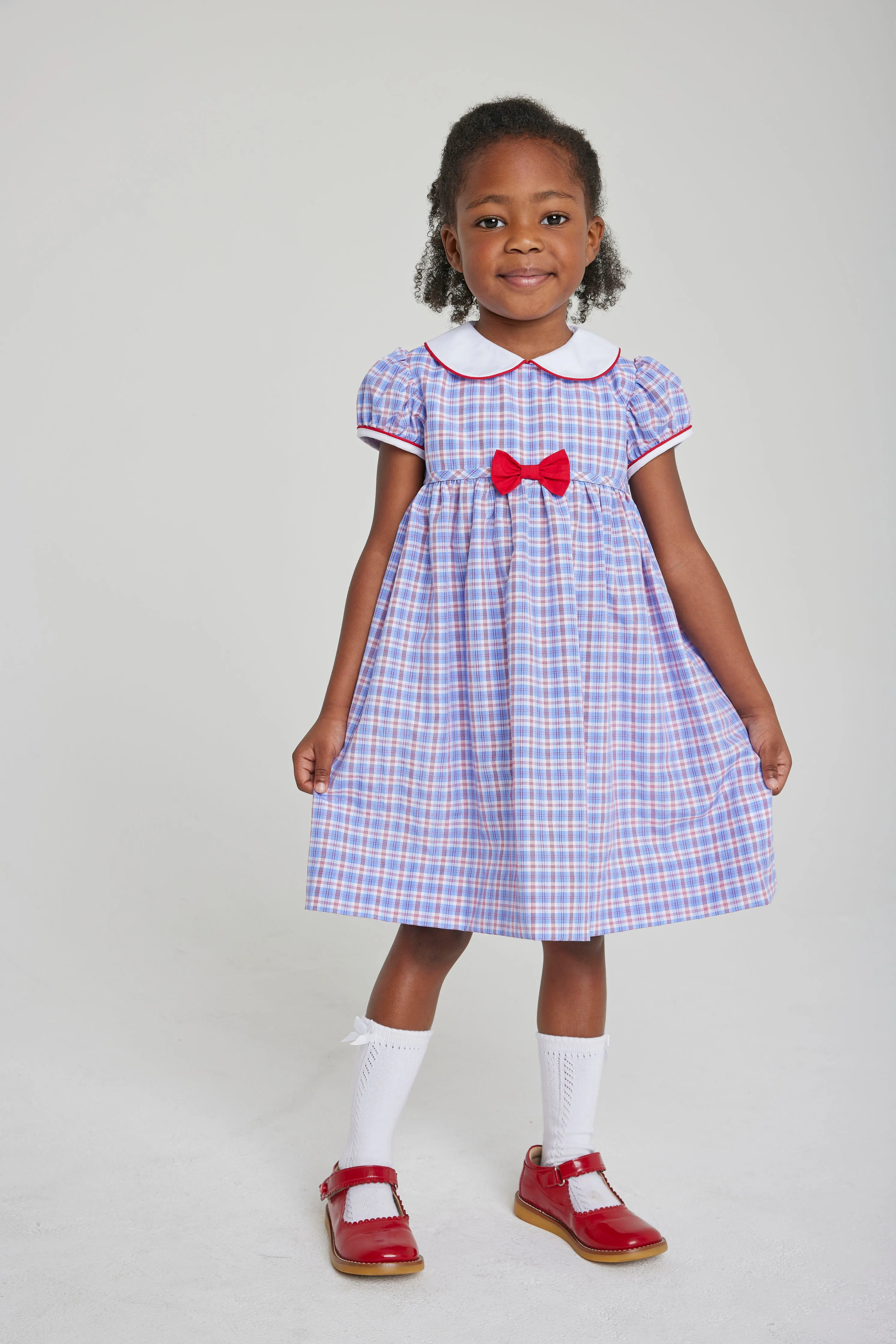 Davant Bow Dress - Paddington Plaid