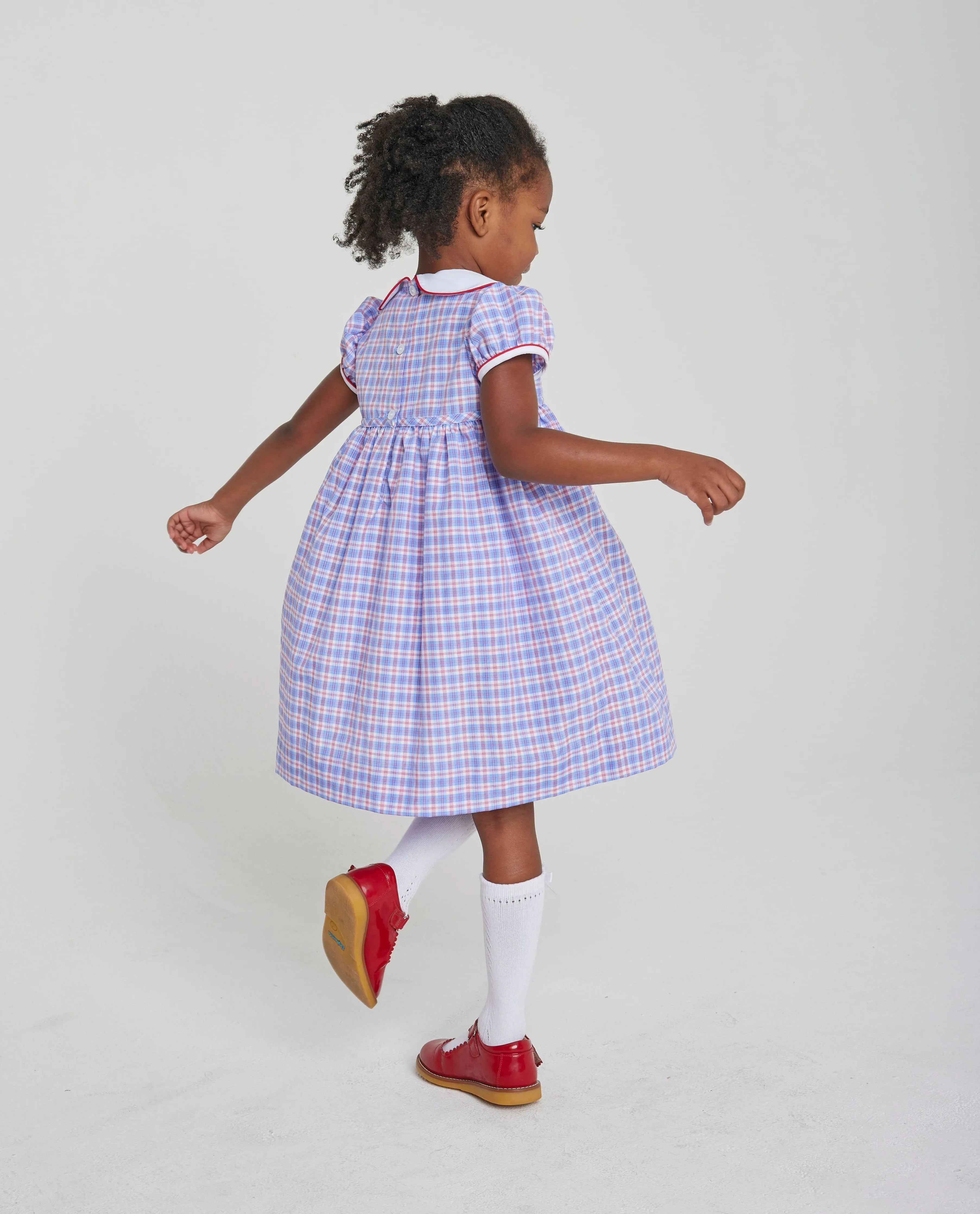 Davant Bow Dress - Paddington Plaid