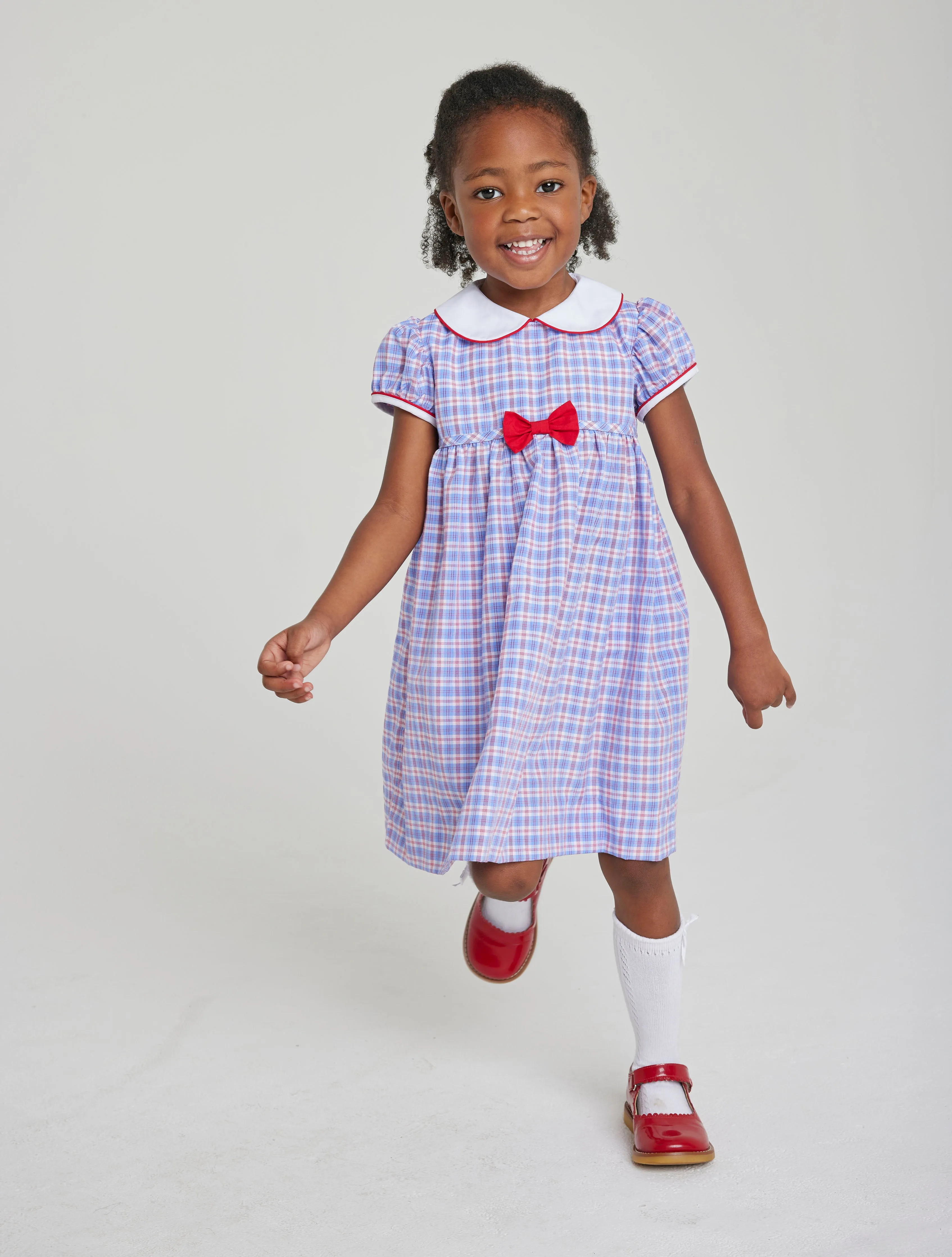 Davant Bow Dress - Paddington Plaid