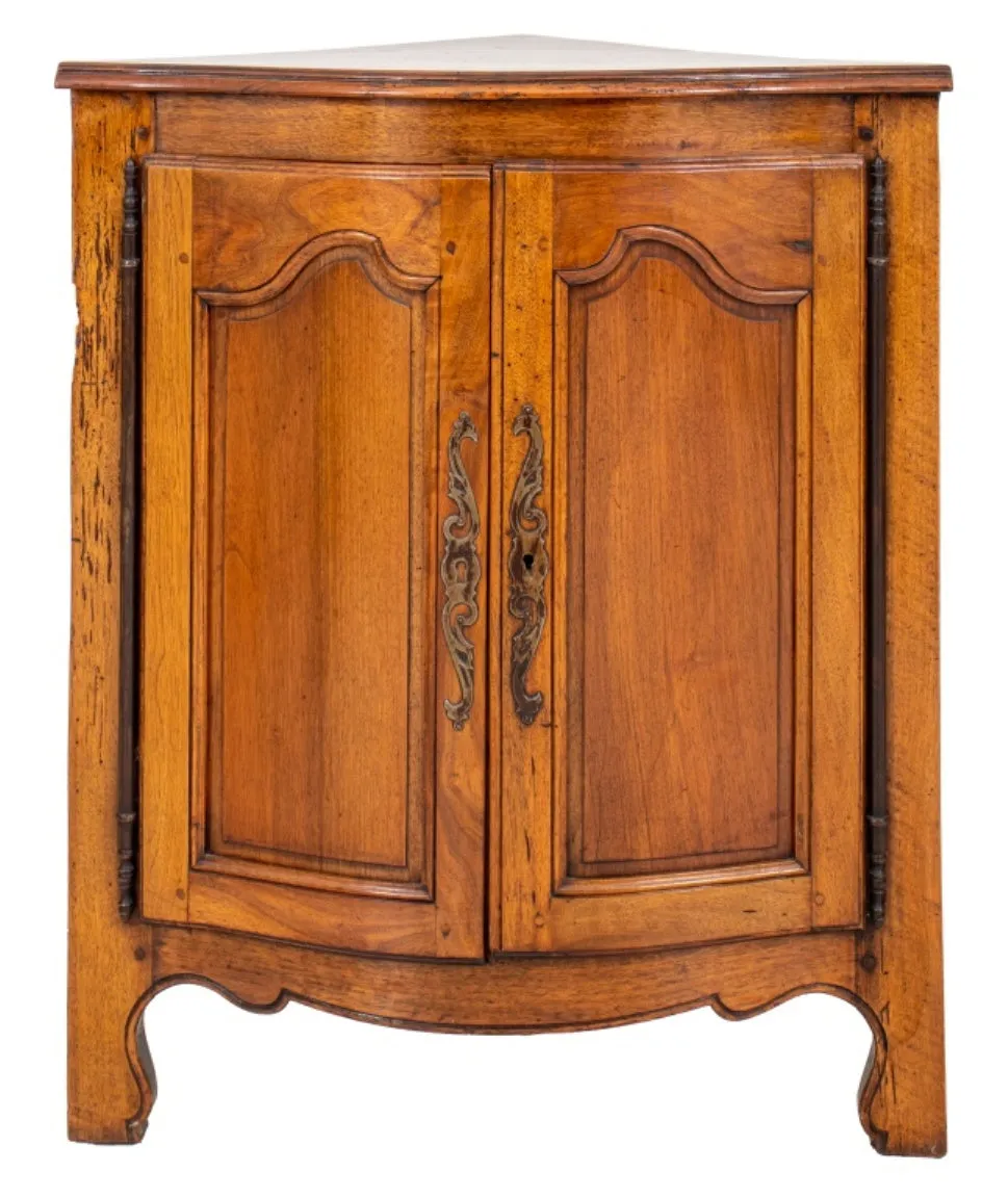 French Louis XV Provincial Style Corner Cupboard