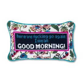 Good Morning Needlepoint Pillow