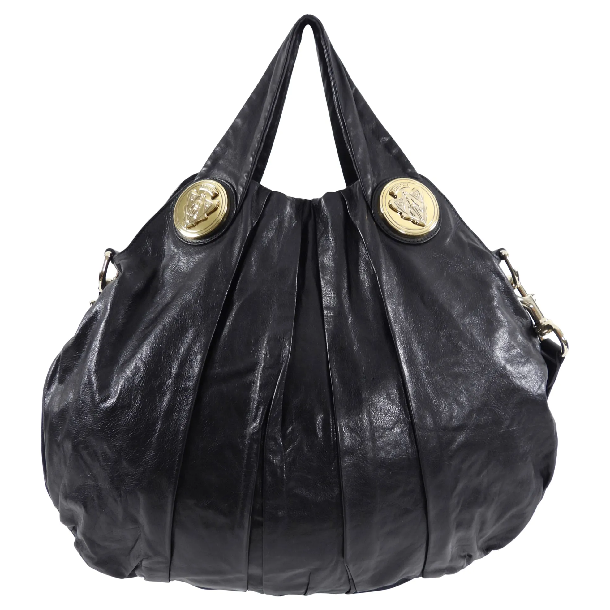 Gucci Black Leather Hysteria Hobo Two-Way Bag