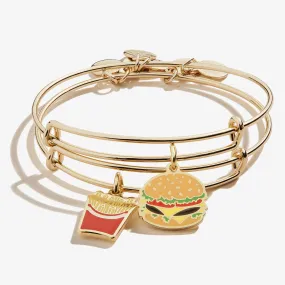 Hamburger   Fry Charm Bangles, Set of 2