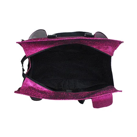 Hot Pink Glitter NGIL Zippered Lined Caddy Organizer Tote Bag