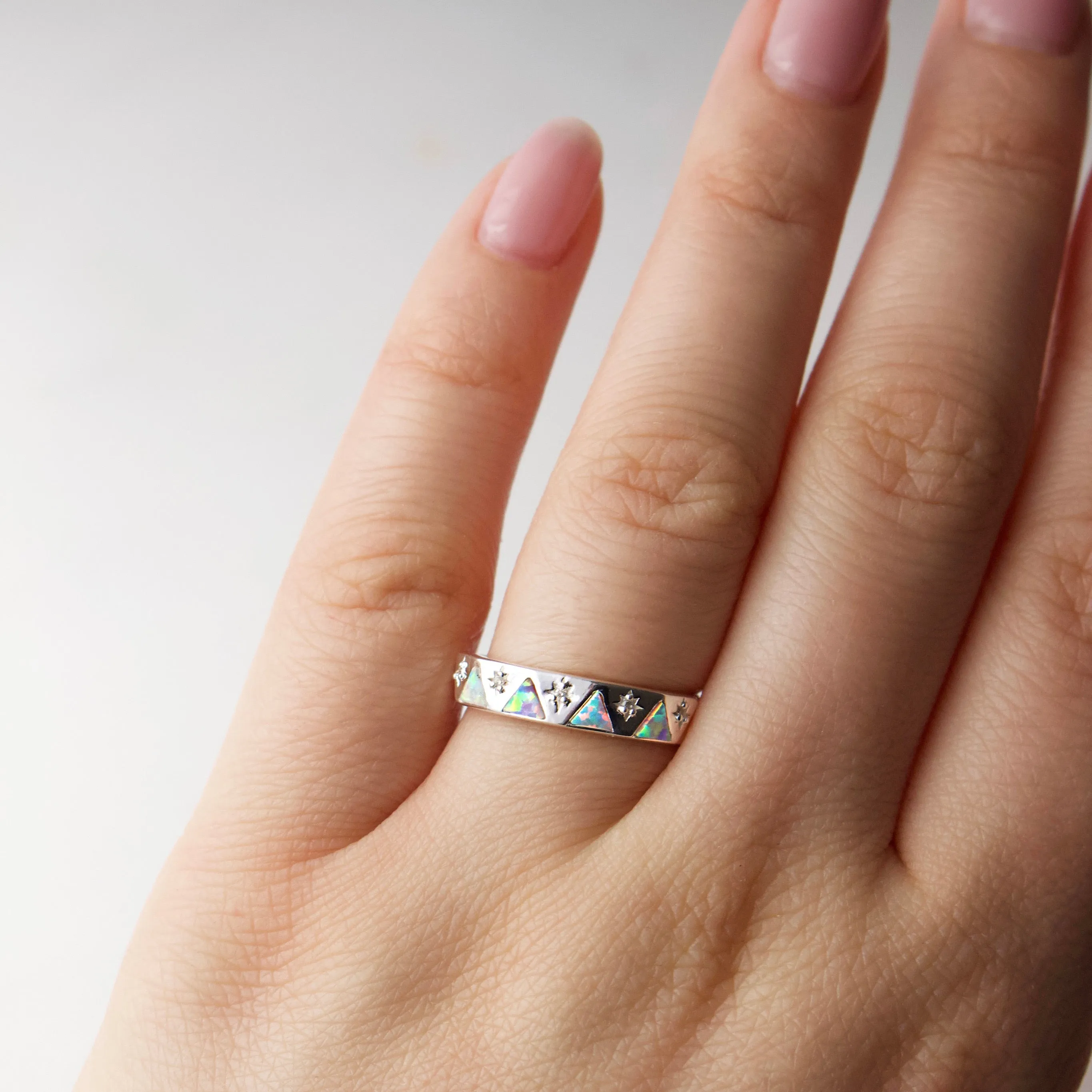 Izar Opal & Diamond Band- Size J