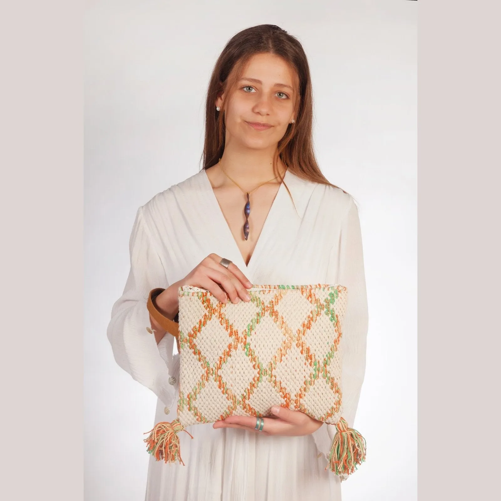 Kilim Pouch Bag -Re Orange