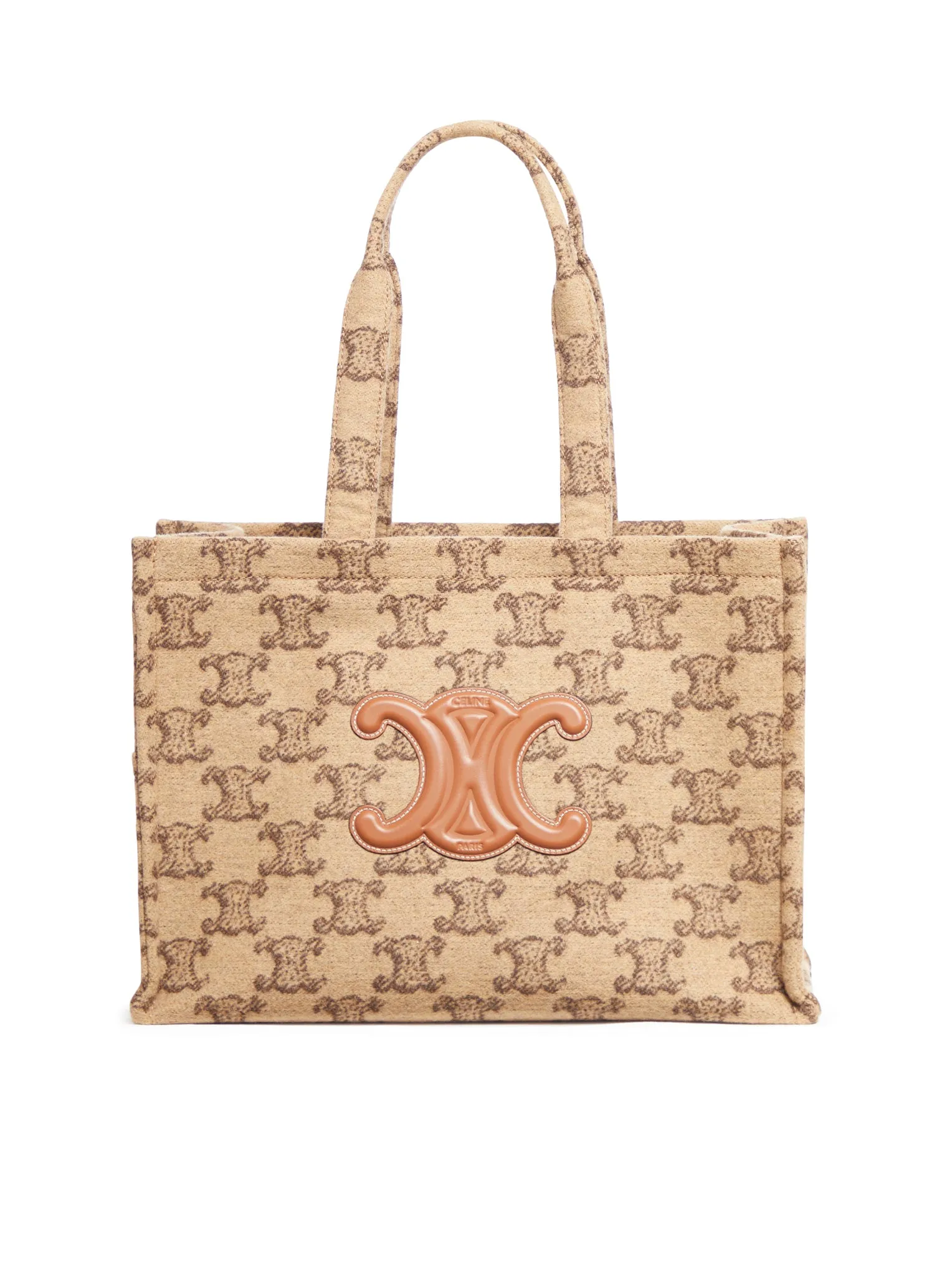 LARGE CABAS THAIS BAG IN CAMEL TRIOMPHE FABRIC