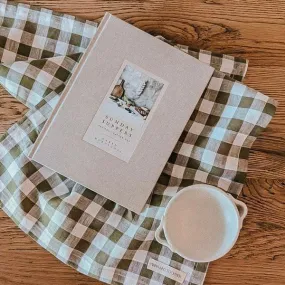 Linen Tea Towel - Olive Gingham