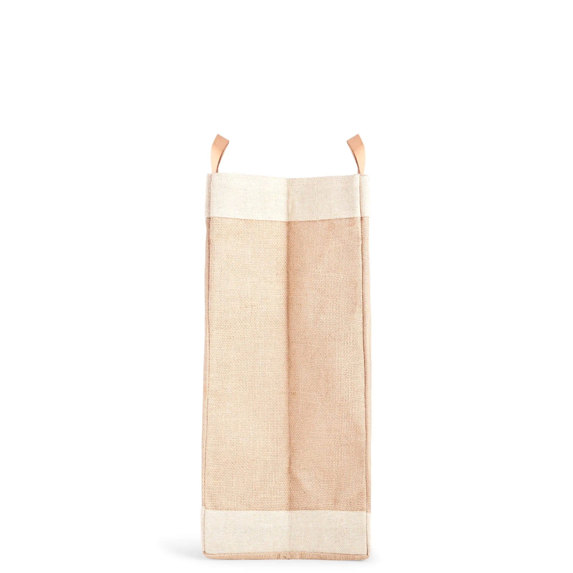 Market Bag in Natural with Black Monogram