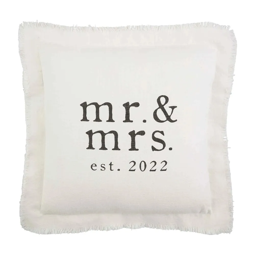 Mud Pie Mr. and Mrs. 2022 Square Pillow