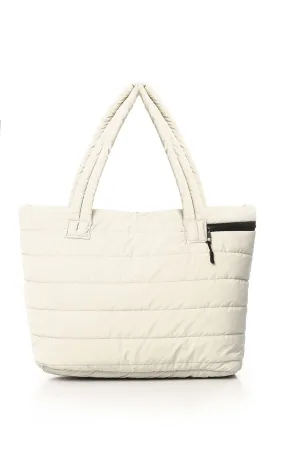 O181885 Zipped Casual Beige Quilted Hand-Bag