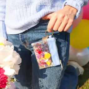 Packed Party Piece of Cake Confetti Keychain Wallet