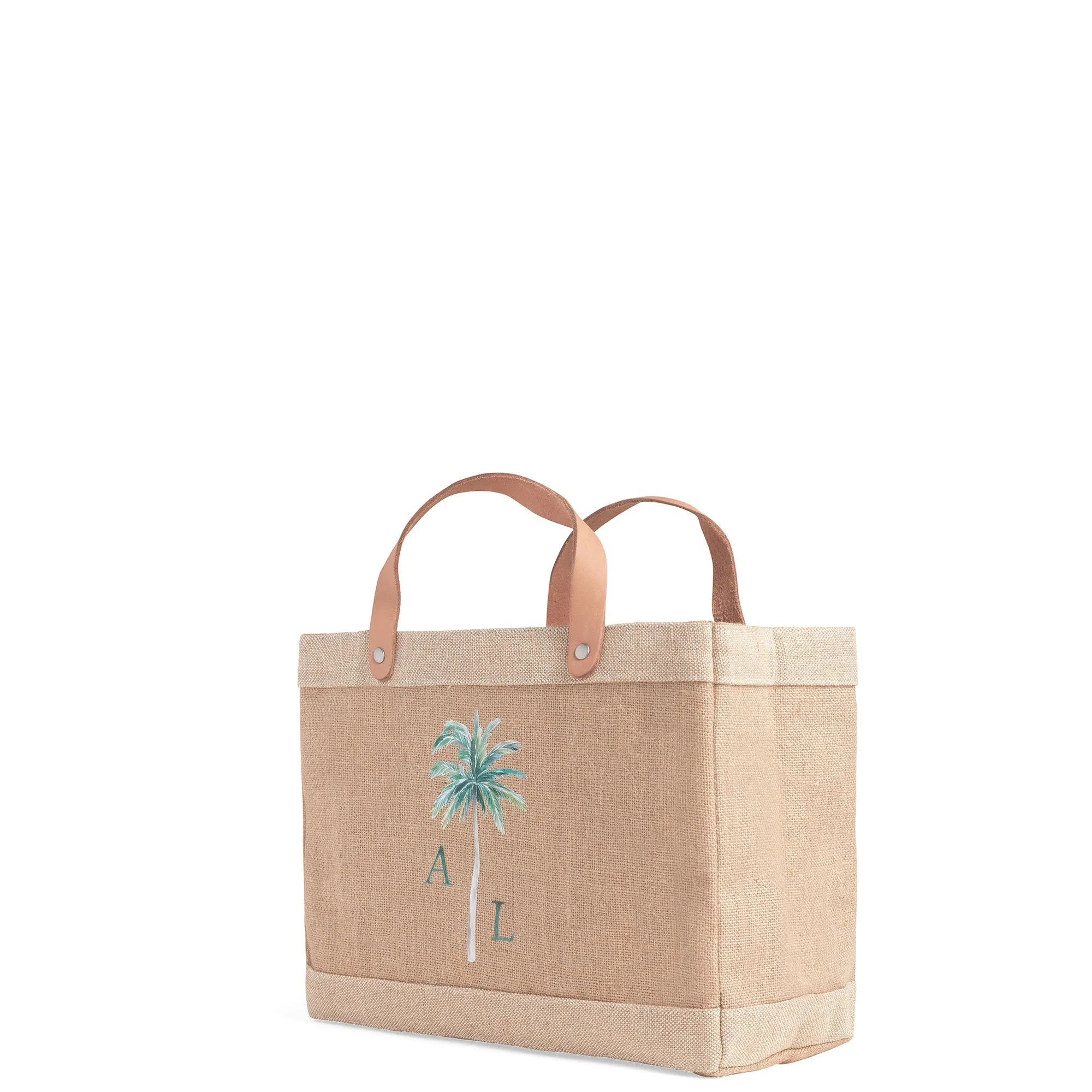 Petite Market Bag in Natural Palm Tree by Amy Logsdon