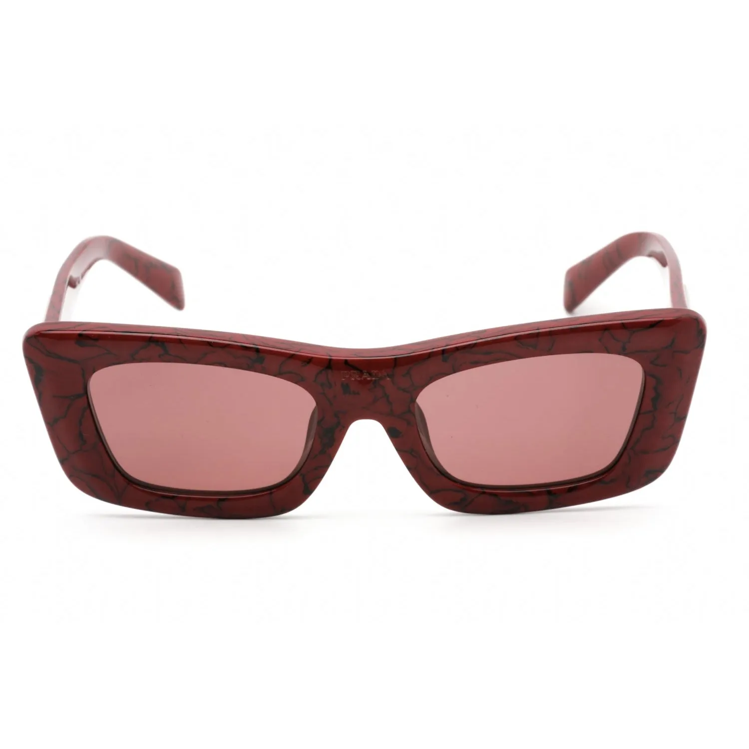 Prada 0PR 13ZSF Sunglasses Red Marble / Dark Violet Women's