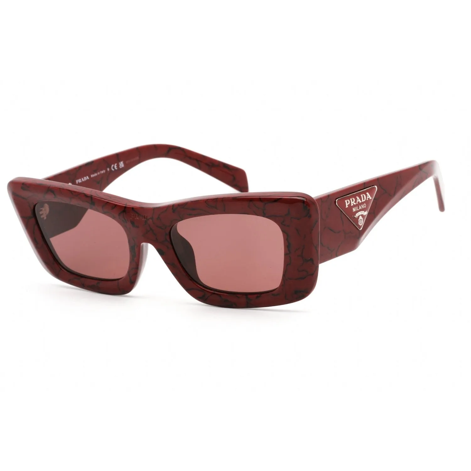 Prada 0PR 13ZSF Sunglasses Red Marble / Dark Violet Women's