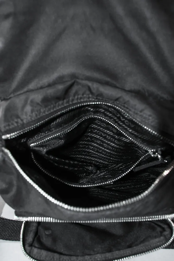 Prada Black Nylon Small Tessuto Messenger Bag