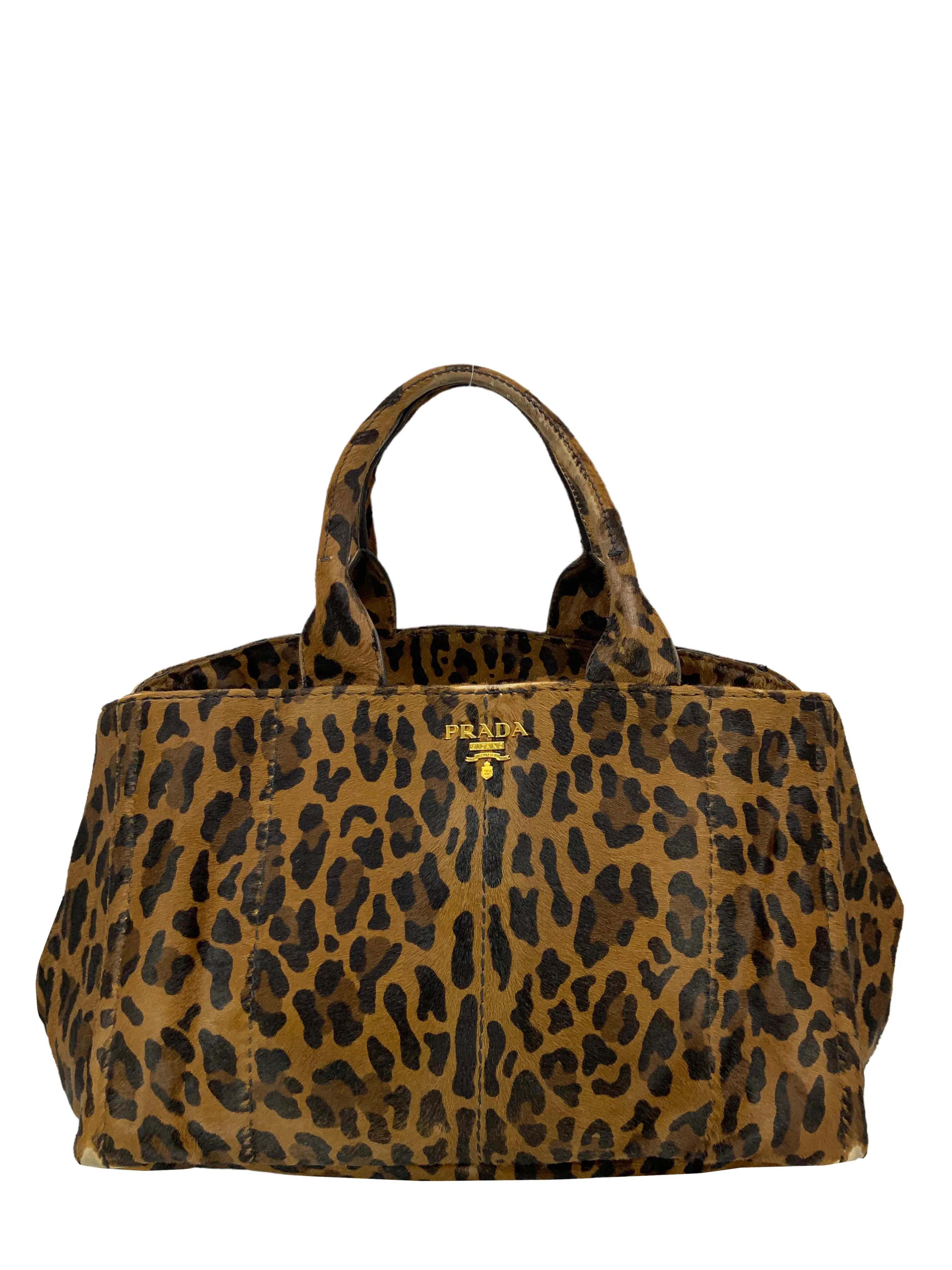 Stylish PRADA Large Tote Bag in Exquisite Cavallino Calf Hair