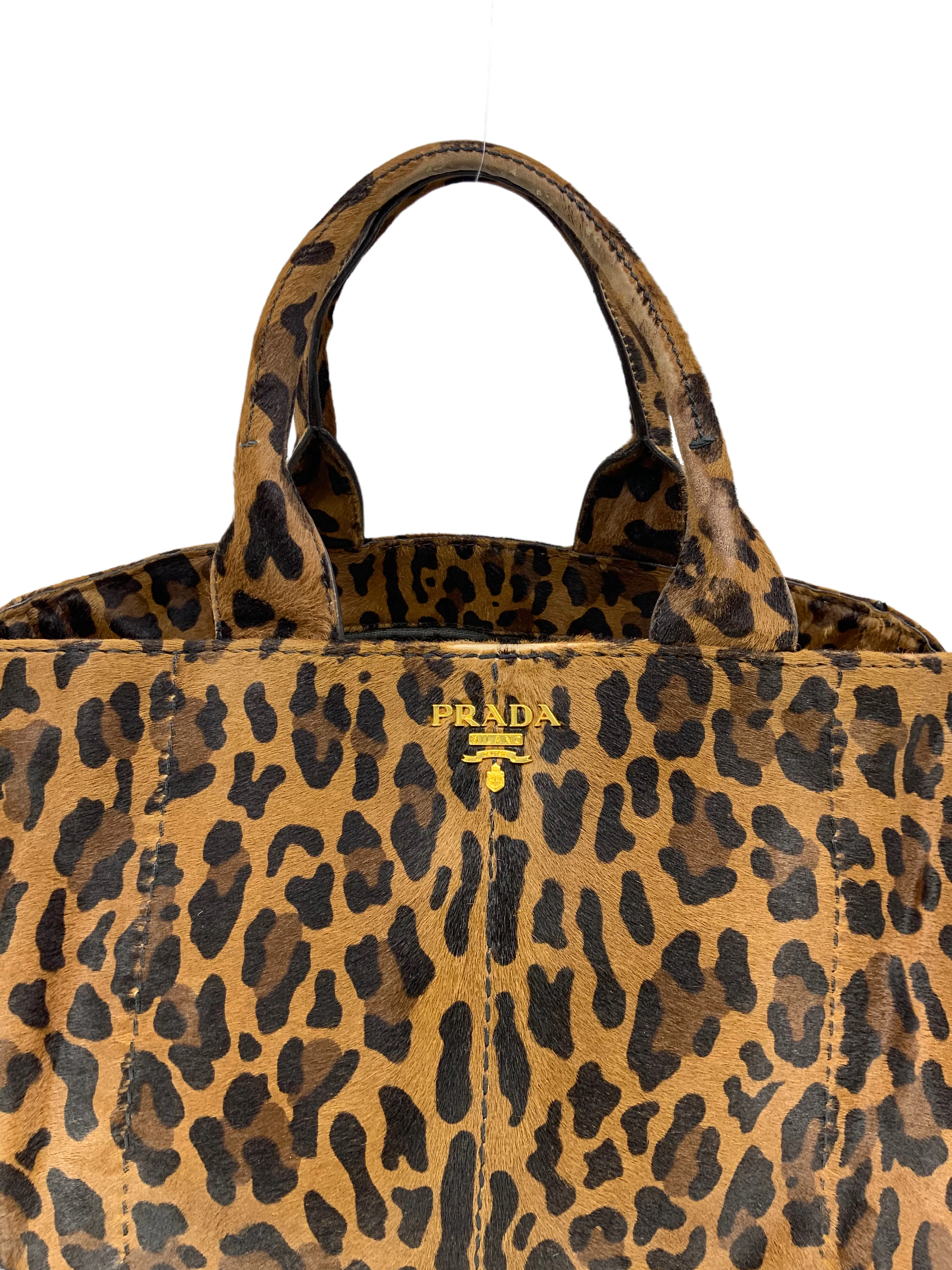 Stylish PRADA Large Tote Bag in Exquisite Cavallino Calf Hair